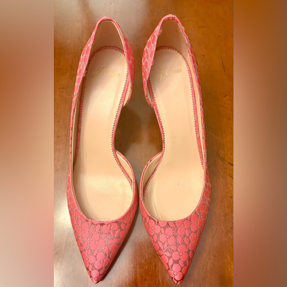 J.Crew Pink Floral Jaquard Colette Pump in Pink Magenta Size 10.5